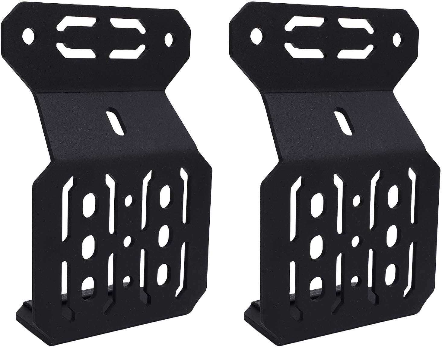 Luocute Bed Rail Mount Brackets, Heavy Duty Steel Truck Bed Rail Modular System with Multiple Mounting Holes, for Shovels Axes Recovery Boards Fuel Cans