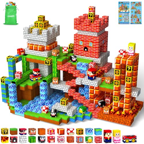 Image of Magnetic Blocks, 220PCS Magnetic Building Blocks Tiles for Kids Aged 3-10