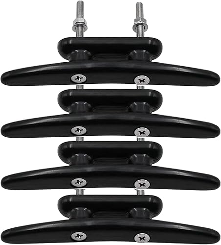 Tacos de nailon negro para barco, tacos de muelle de nailon para kayak, paquete de 4, incluye tornillos de instalación