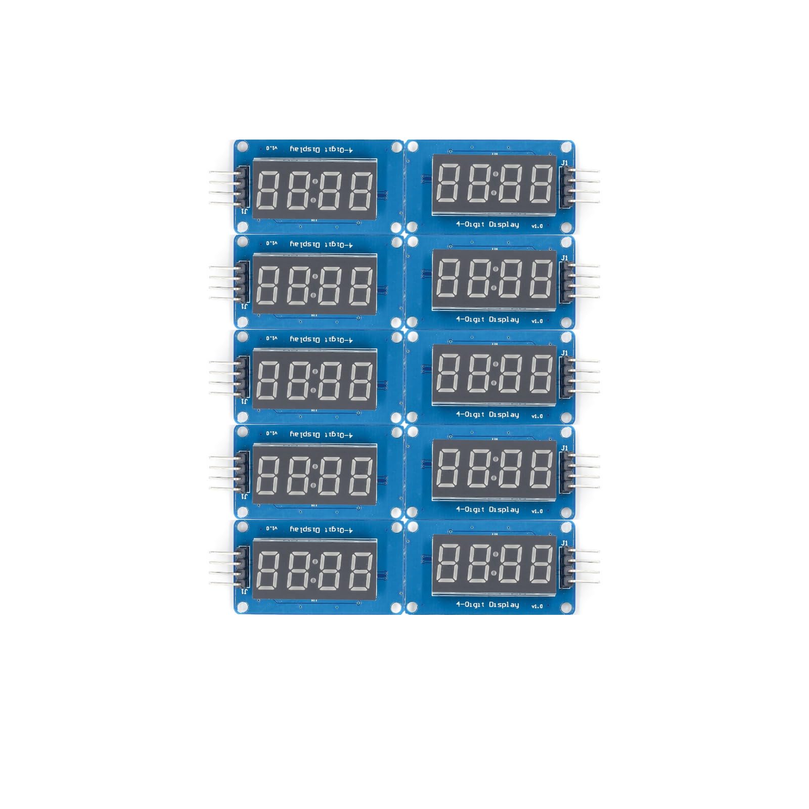 GERUI 10 szt. 0,36 cala 4-cyfrowy moduł LED segmentowy wyświetlacz moduł TM1637 | Red Common für Arduino TM1637 DriveChip Tube Clock Display