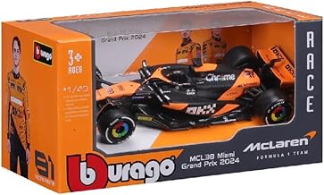 Bburago F1 Formula 1MCLAREN MCL38 (2024) - PIASTRI - 1:43 cale - Incredibly Detailed Die-Cast Replica Collectible Race Car Model, Multiple Colours