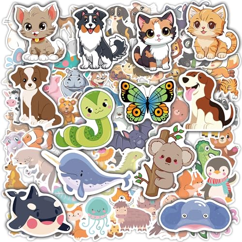 Stickers for Kids - 100 PCS Cute Animal Stickers | Water Bottle Scrapbook Stickers Toys Games Crafts...