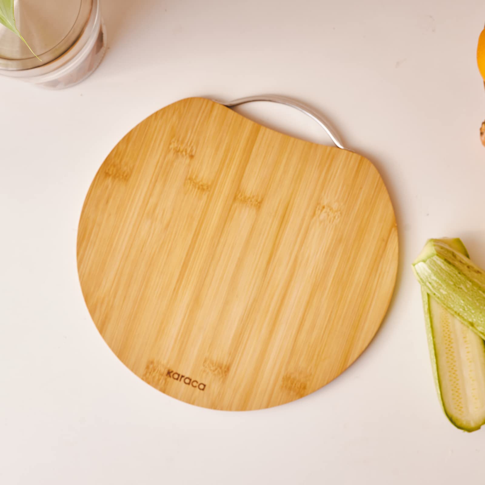 Karaca Owen Bamboo Chopping Board - Large Wooden Cutting Board for Kitchen