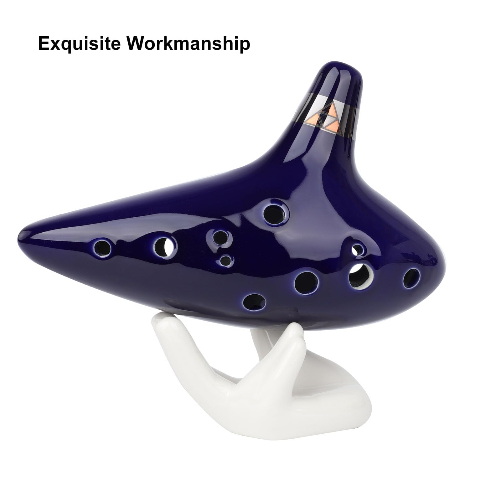 BGMUSER Ocarina 12 Hole C Key Ceramic Ocarinas Instrument for kids Adults Zelda Fans (Blue)