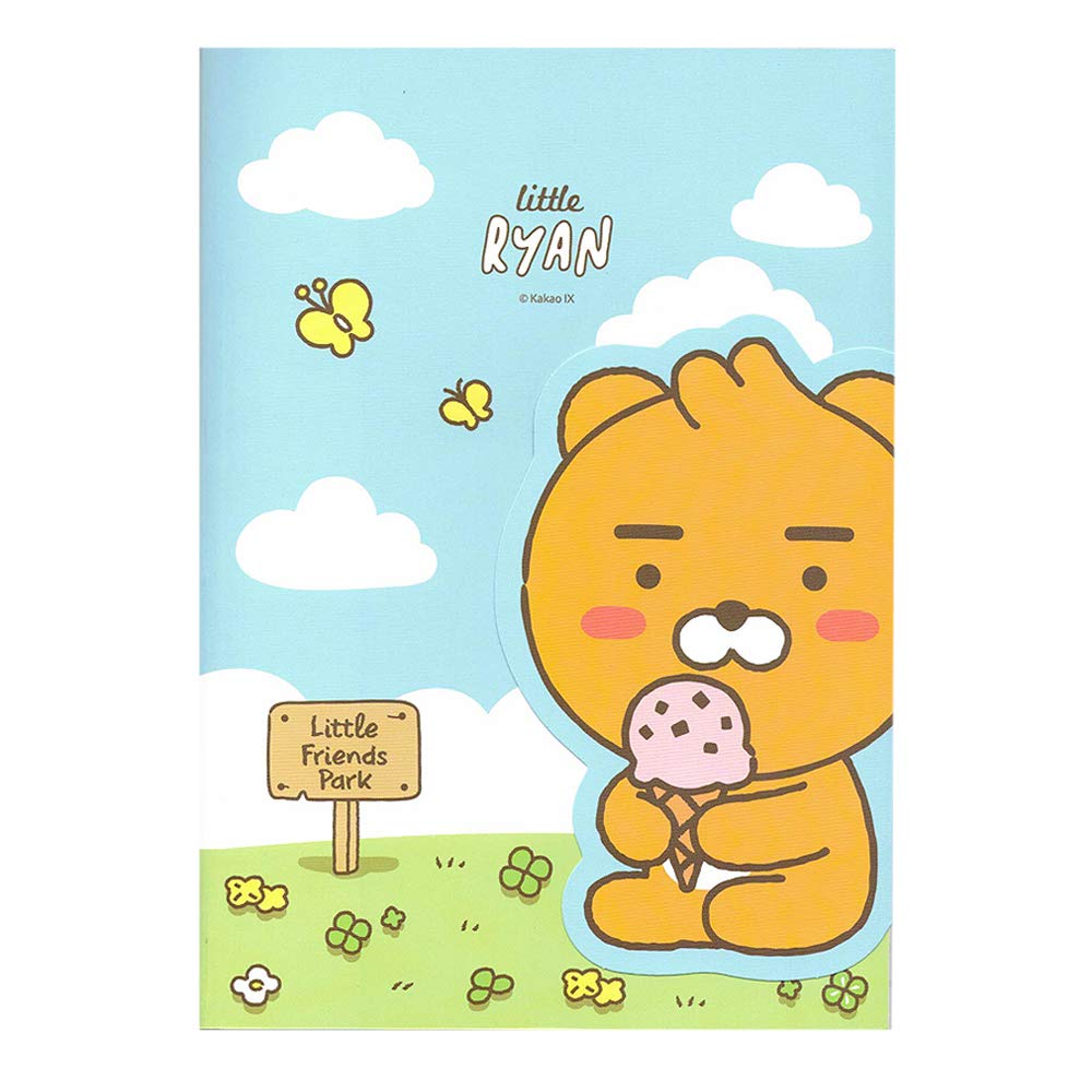 Kakaotalk Kakao Little Friends 8mm Ruled School Stationery Note Notebook with Bookmark (Ryan/Apeach) (Ryan (Blue))