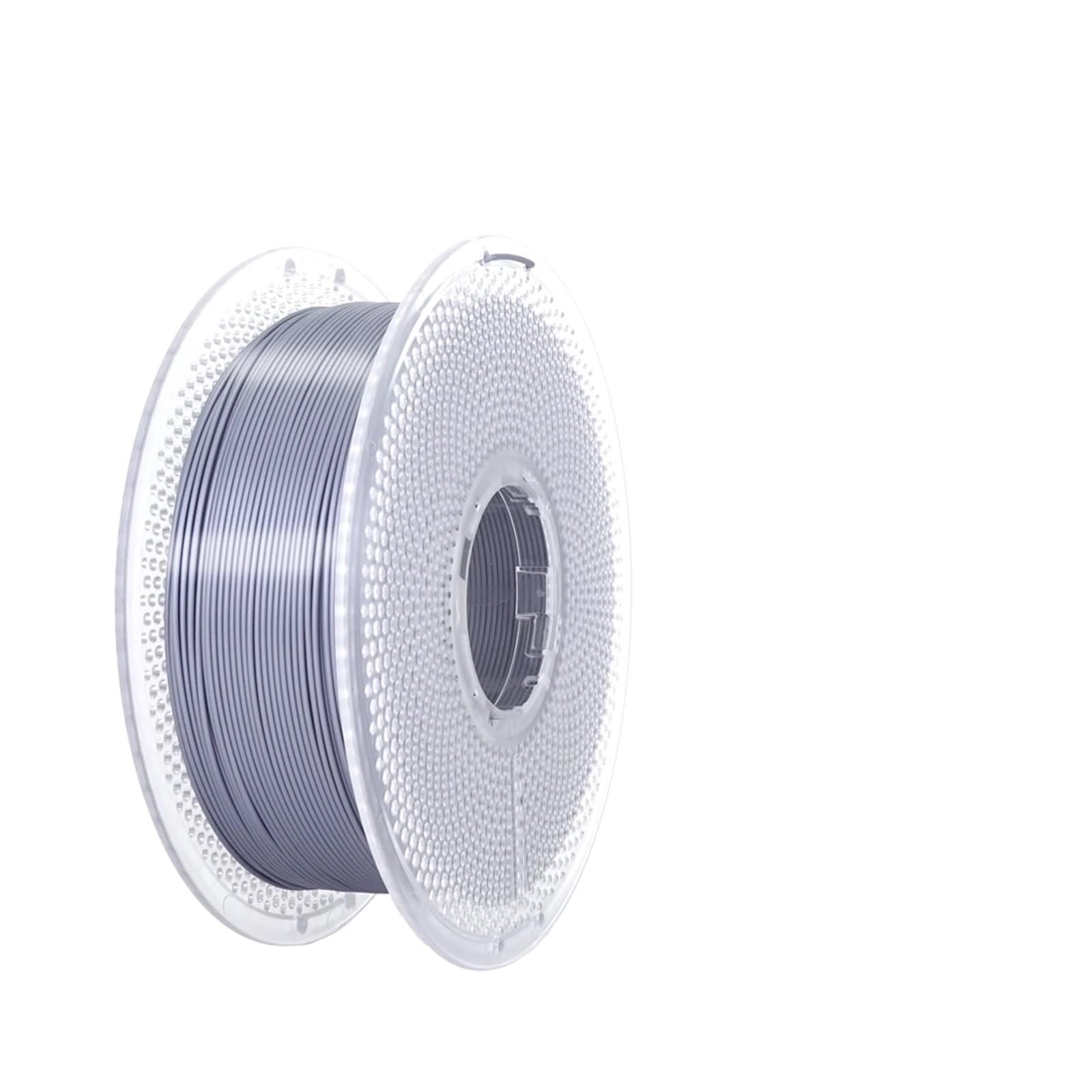 Compatible con Bambu Lab, compatible con Creality – Filamento for impresora 3D PLA Silver Silk de 1,75 mm y 1 kg, textura brillante
