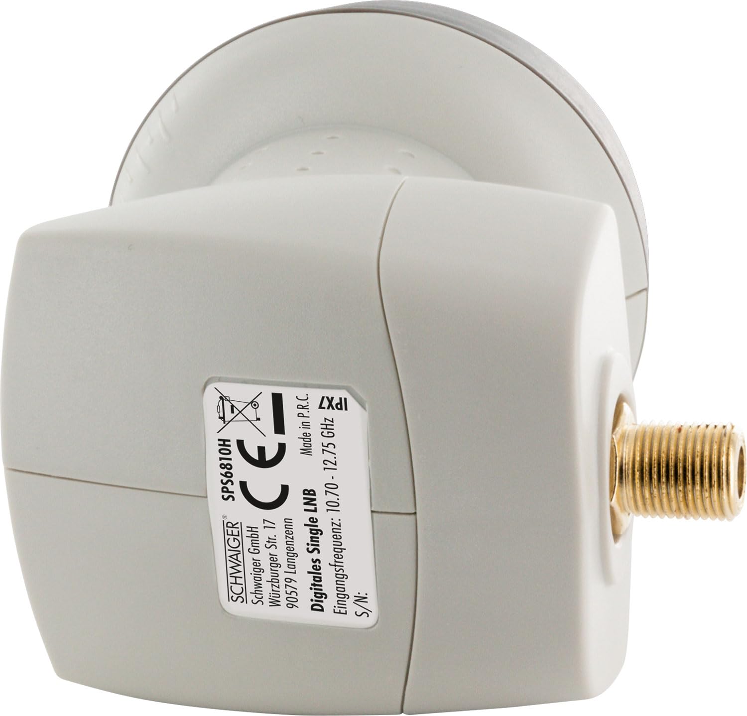 SCHWAIGER 302 Single LNB Low Noise Blockconverter Sun Protect Tapa LNB Digital Resistente al Calor Accesorios para Antenas parabólicas protección contra la Intemperie contactos Dorados Gris Claro