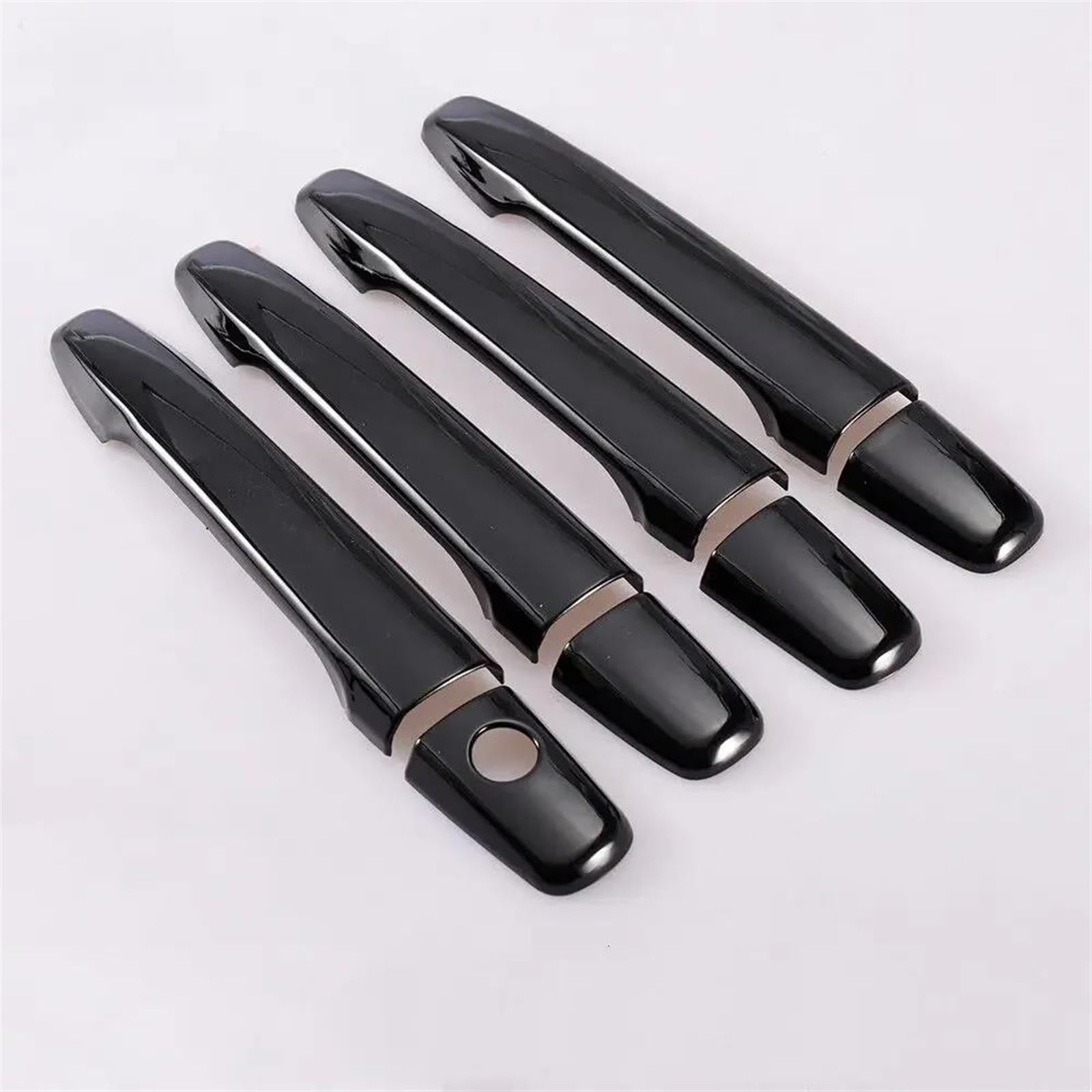 SLIMES Door Handle Cover Sticker Styling Overlays for Mitsubishi for Outlander ASX 2008-2020 Glossy Black Carbon Fiber Protection(Black)