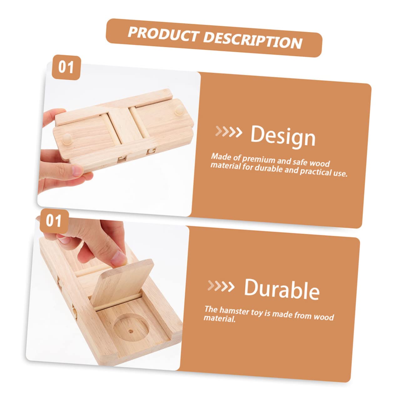 SUPVOX 2pièces Jouet Bois Interactif pour Hamsters Accessoire De Cage pour Recherche De Nourriture Jouet à Friandises pour Rongeurs Modèle avec Couvercle Rotatif