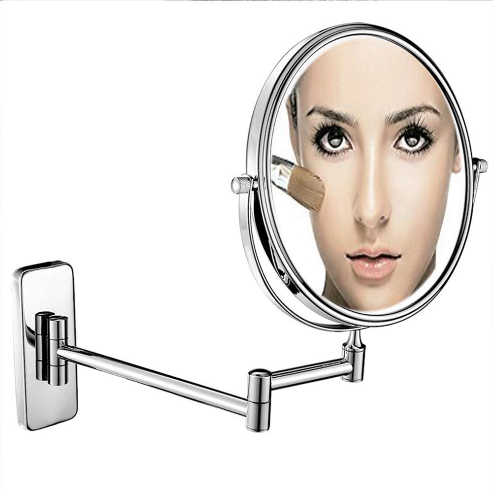Miroir de maquillage pour salle de bain grossissant avec bras articulé pour routine des filles