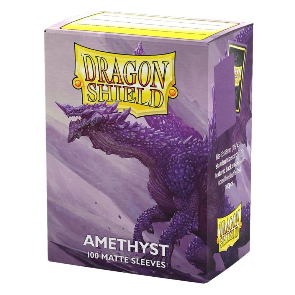 Dragon ShieldStandard Size Matte Card Sleeves | 100 CT - Smooth & Tough TCG Sleeves - Compatible with Pokemon, Flesh & Blood, One Piece & Magic The Gathering | Amethyst
