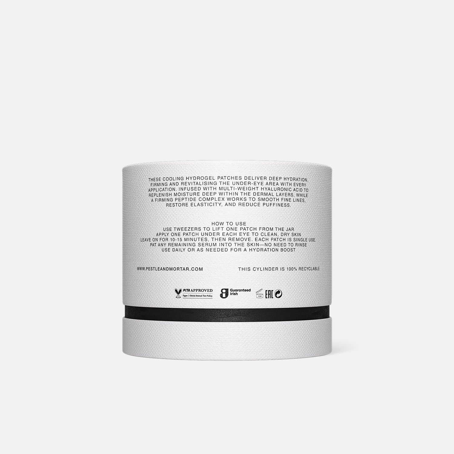 Pestle & Mortar Pure Hyaluronic Hydrogel Eye Patches, 30 works, Cooling Under-Eye Treatment with Peptides for Hydration and Depuffing - Image 2