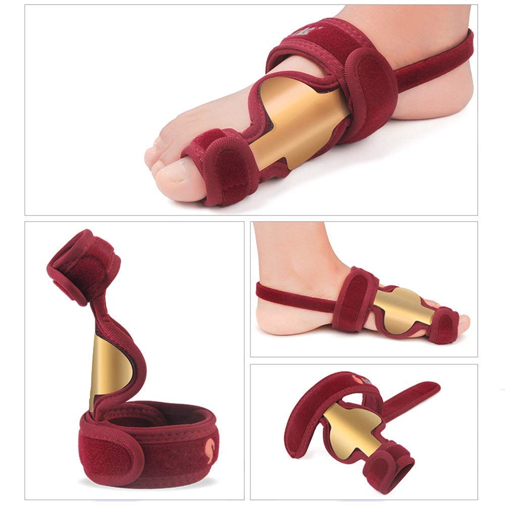 Korrektor, Pediküre-Korrektor, Goldstahl-Stent-Zehenausrichter, ergonomisches Design, für Zehenüberlappung, Hallux Valgus, rechts (rechts)