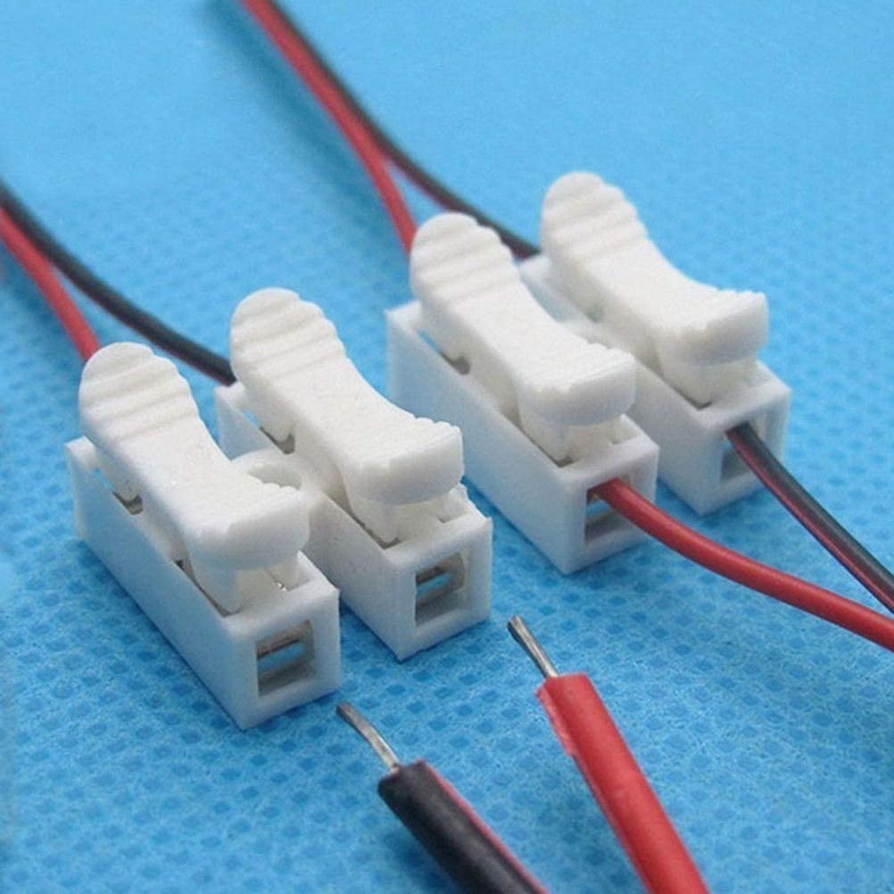 SP Push Type Lock Electric Wire Connectors 2 Bolts Quick Push Type Lock Electric Wire Connectors for Cable Lock Push Connector Terminals (White) (30 Pcs)-image-42