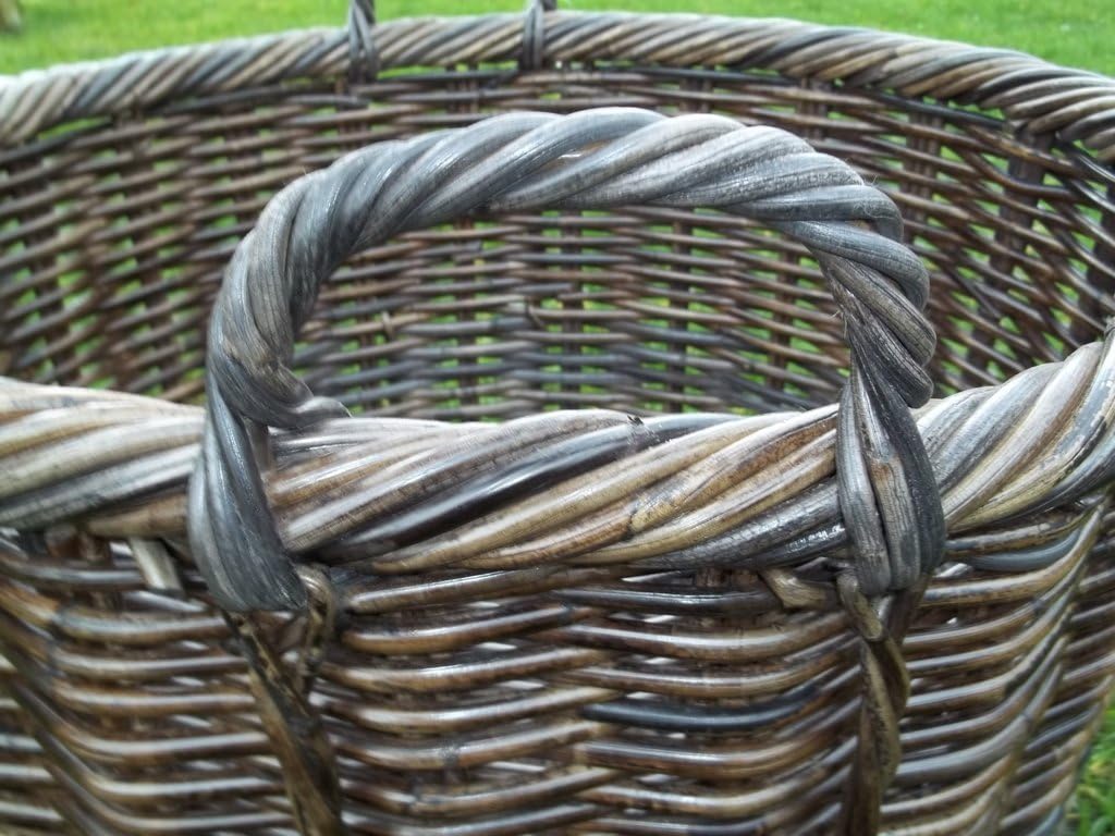 Kaminkorb, Holzkorb, Erntekorb, Kartoffelkorb aus Rattan, braun, Gr.1