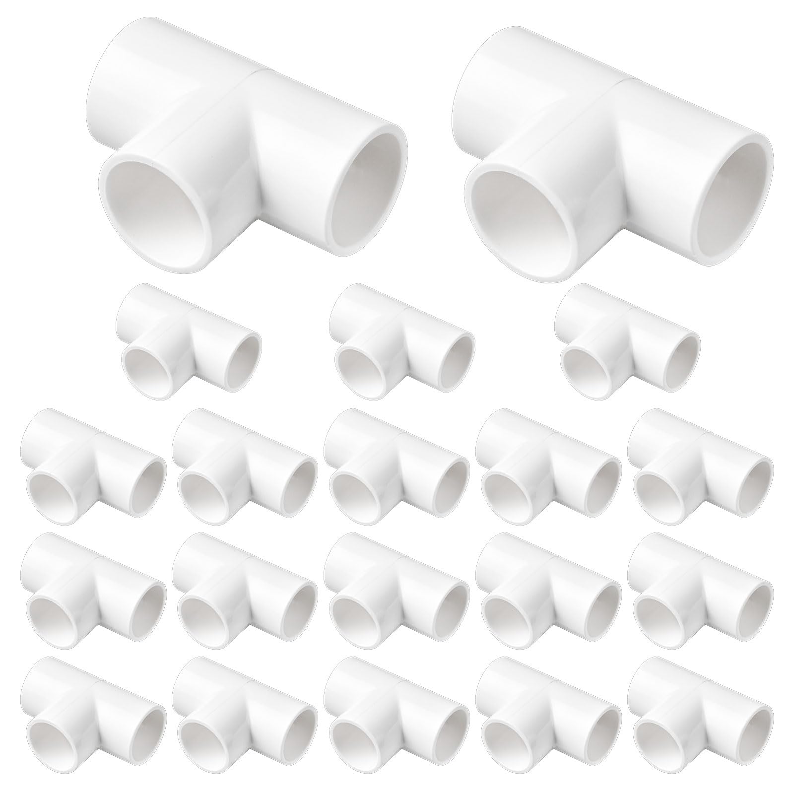 Photo 1 of 20 Pack 3/4” 3 Way PVC Pipe Fittings Connector, Furniture Build Grade Elbow Center Fitting