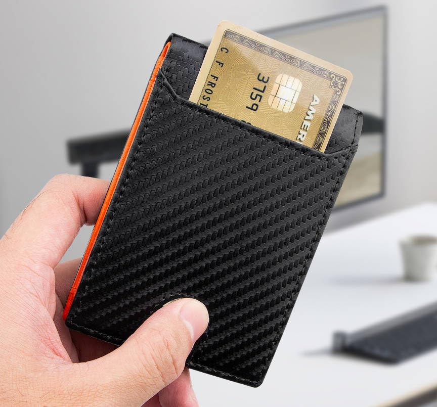 Men's RFID Blocking Wallet Short Tri-Fold Design Anti-Theft Card Holder with Multiple Slots for Daily Use Travel2