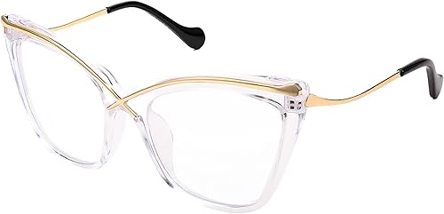 FEISEDY B2956 - Gafas cuadradas de gran tamaño con bloqueo de luz azul para mujer, antifatiga ocular, ojo de gato, gafas de moda