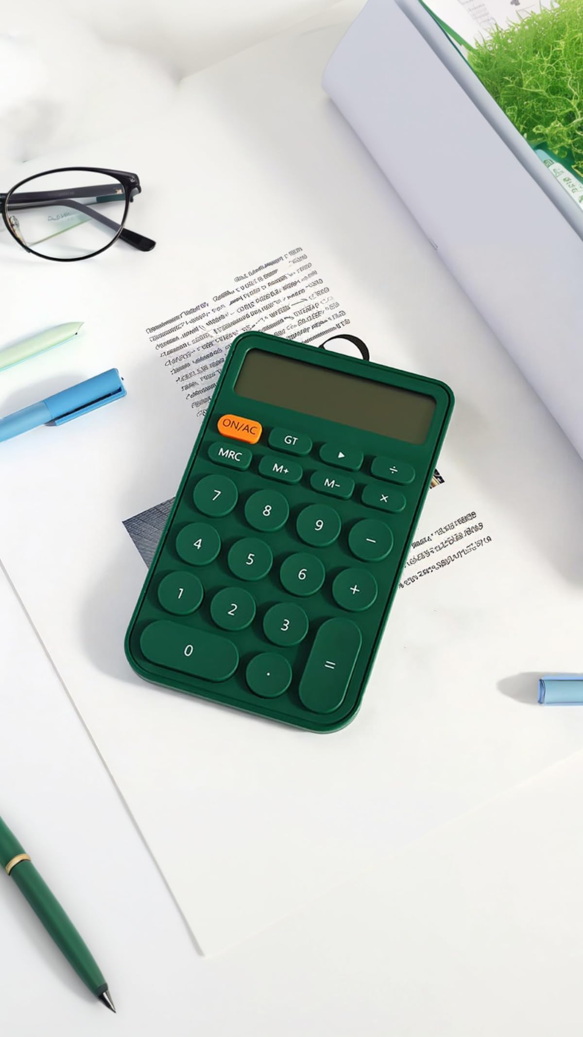 Sweet seven Large Display 12-Digit Desktop Calculator - Perfect for Office, School, Home, and Business Use - Automatic Sleep - Green