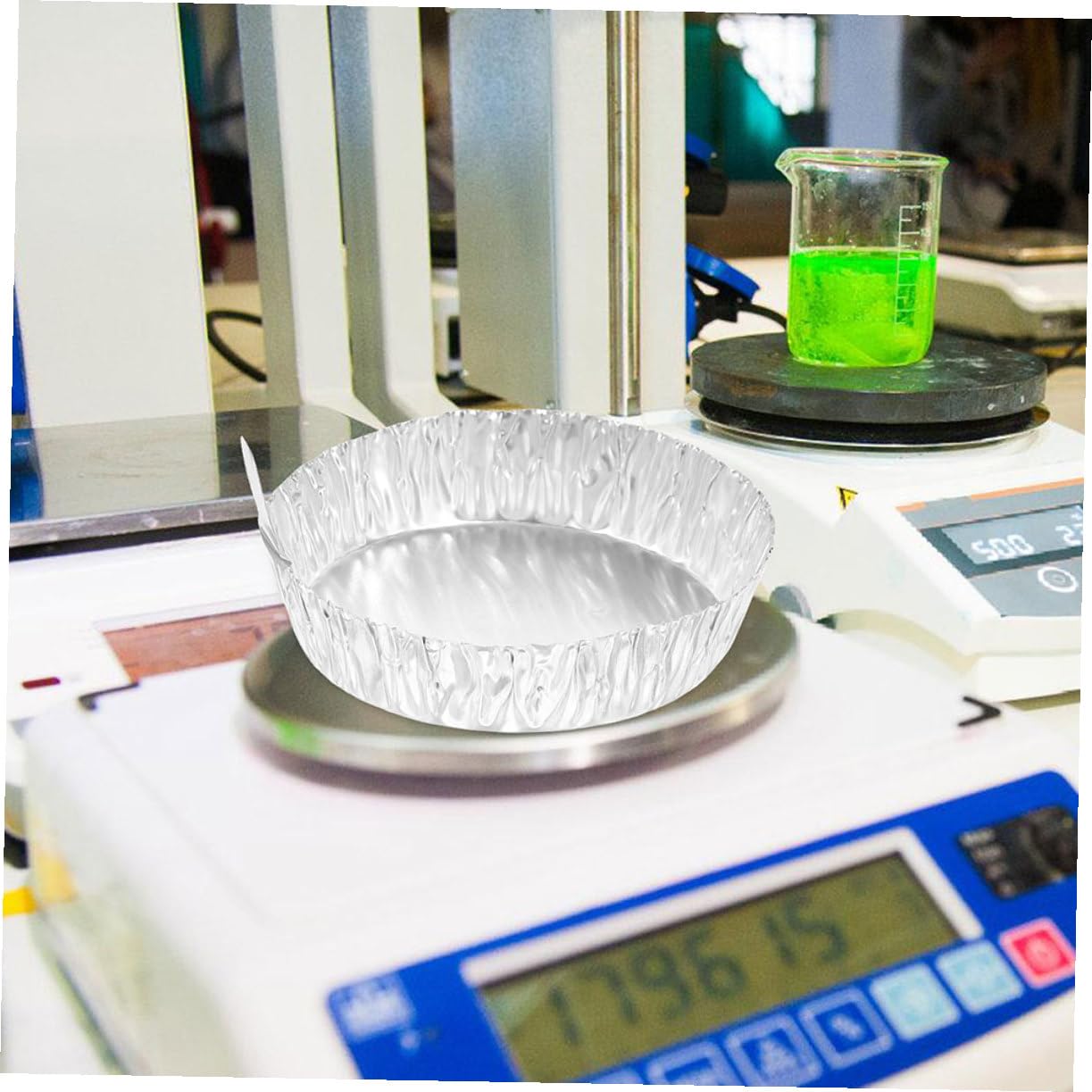Platos De Pesaje Para Laboratorio 200 Unidades, Bandejas De Aluminio Asas, Diámetro 60mm (42ml), Diseño Compacto Para Medición Precisa De Sustancias Químicas y Polvos