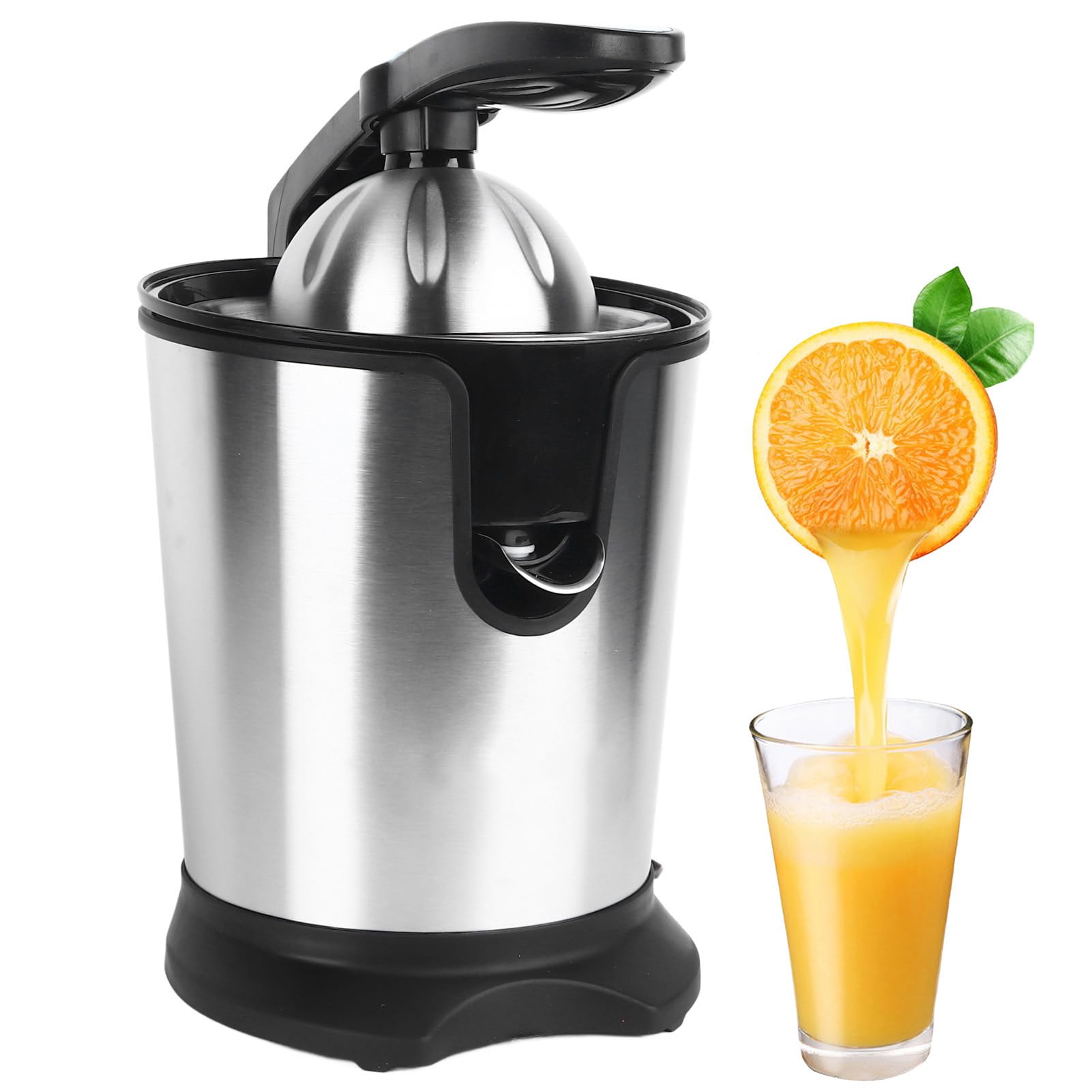 Electric Citrus Juicer, Juicer Machine, Stainless Steel Citrus Squeezer, Compact, Large Volume, Pulp Control, Oranges, Lemons, Limes, Grapefruits with Easy Pour Spout
