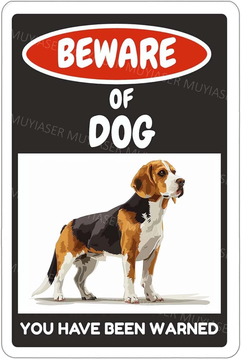 (2-Pack) Metal Tin Sign Beware Of Dog Sign Beagle You Have Been Warned Signs Door Sign Warning Sign For Fence Gate Yard Home Wall Decor 8x12 Inch