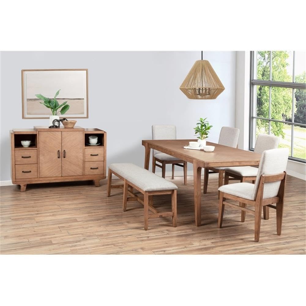 Alpine Furniture Olejo Solid Pine Dining Bench in Natural