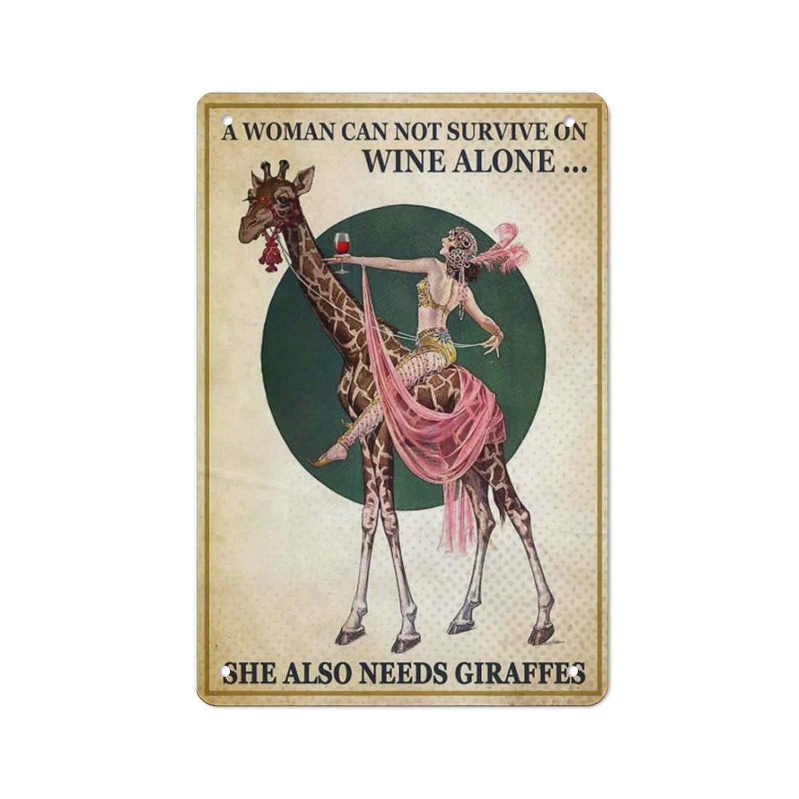 AOOEDM A Women Cannot Survive Wine Alone Metal Tin Sign for Home Bar Pub Kitchen Wall Art Deocr Man Cave Vintage Metal Sign Poster Plaque Signs Quotes Sign