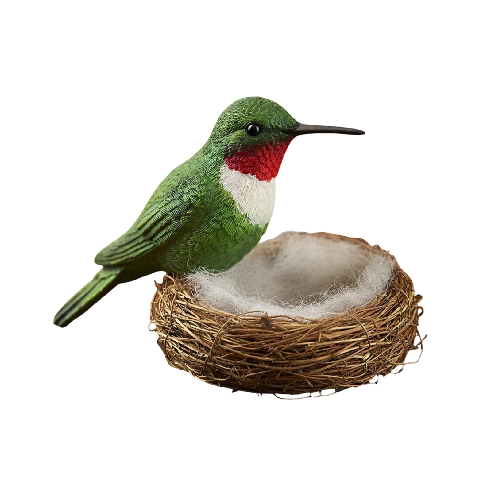 Osniyaw Green Resin Bird Figures With Nest Decorations, Spring Home Decorations For Bookshelves, Statue, Decorative Sculptures, Ornament, Resin Figures With