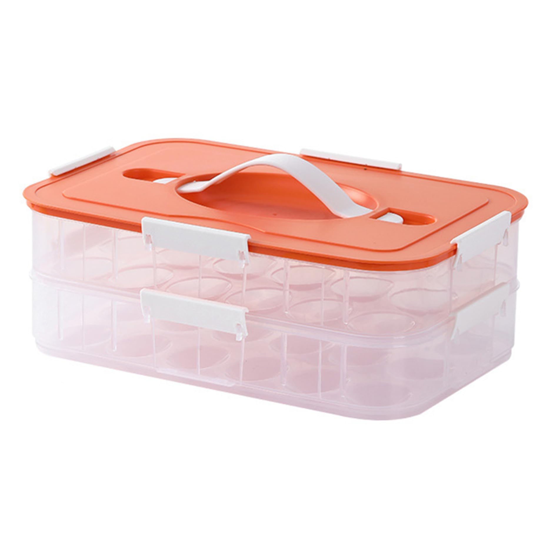 Grtheenumb 1Pc Deviled Egg Carrier With Lid, Deviled Egg Containers With Lid 2-Tier 36 Slots Holder For Fridge Storage Portable Holder With Snap Lock Stackable Reusable Tray For Eggs