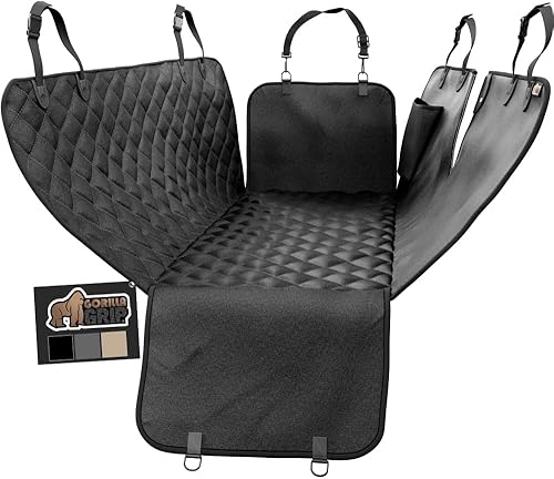 Gorilla Grip Funda de asiento de coche para perro, impermeable, resistente, fácil de limpiar, respaldo de puntos de agarre, protector de asiento