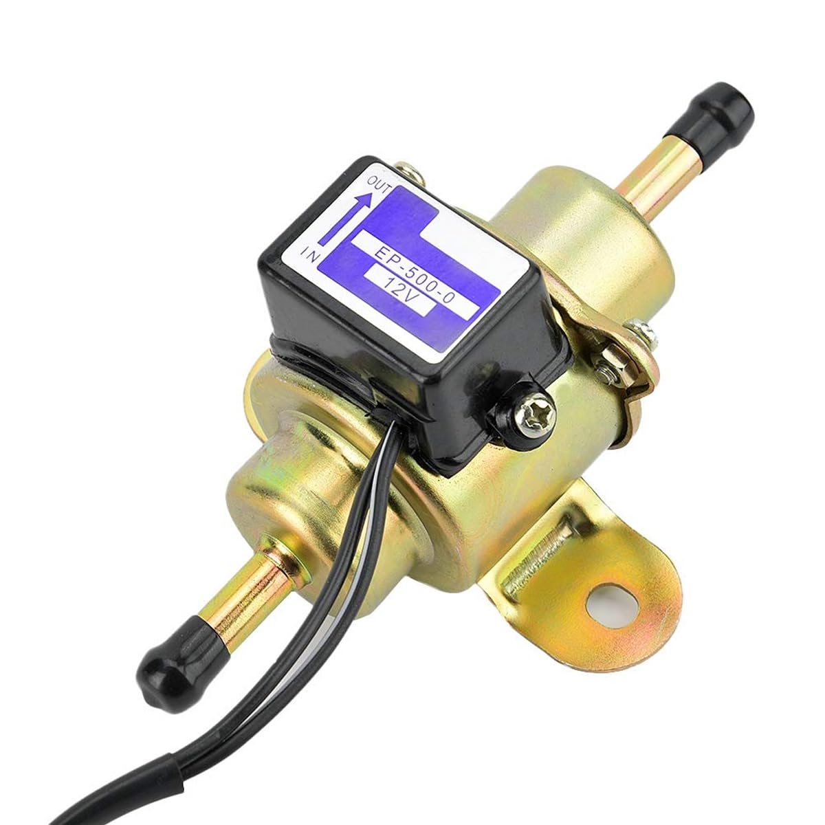 Ticha EP-500-0 Pompa carburante elettrica 12V, pompa diesel/benzina a bassa pressione per veicoli universali (nucleo in rame dorato, 0,032-0,045 MPa)