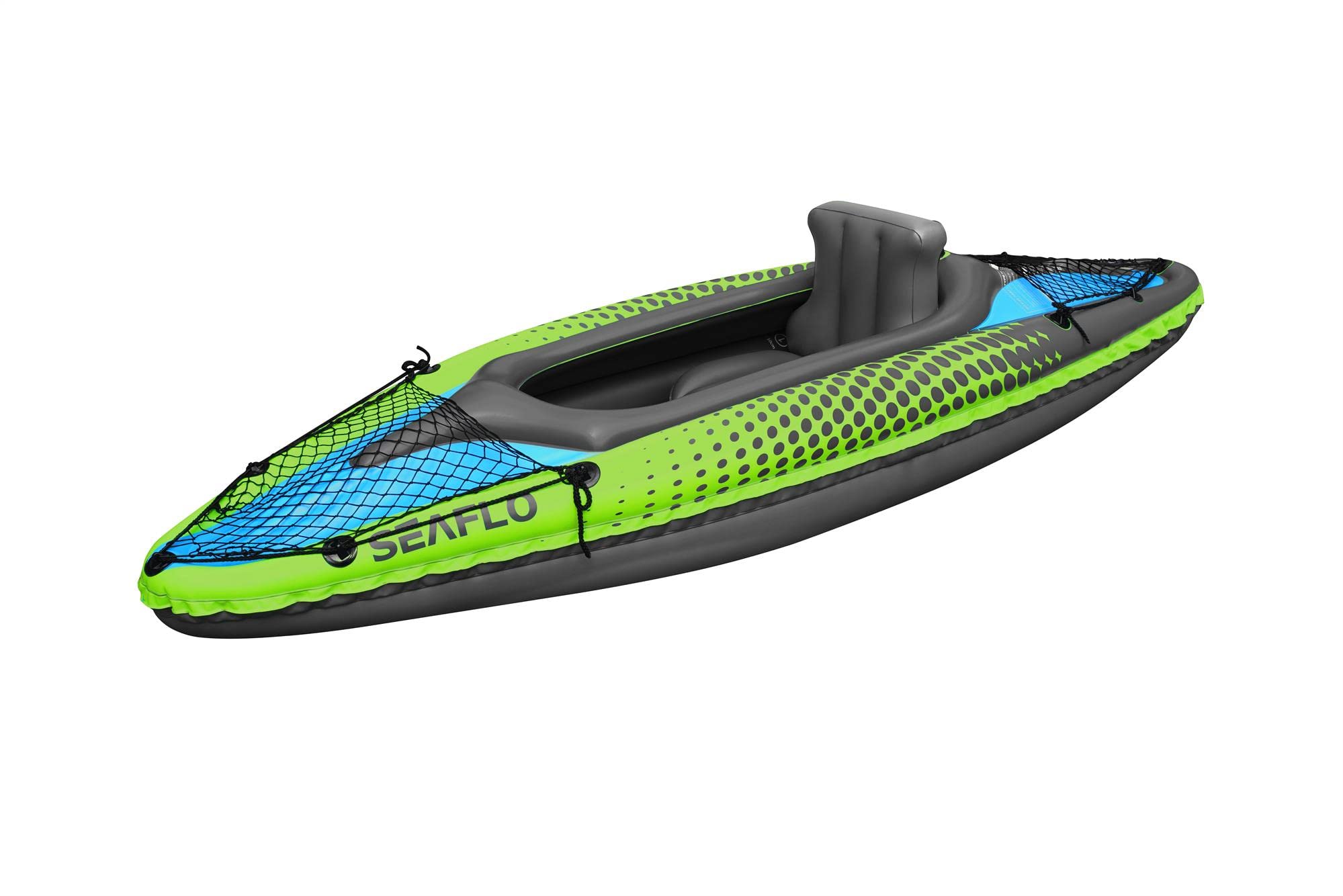 1 Person Inflatable Kayak Set (Oars Air Pump One Man Blow Up Canoe)
