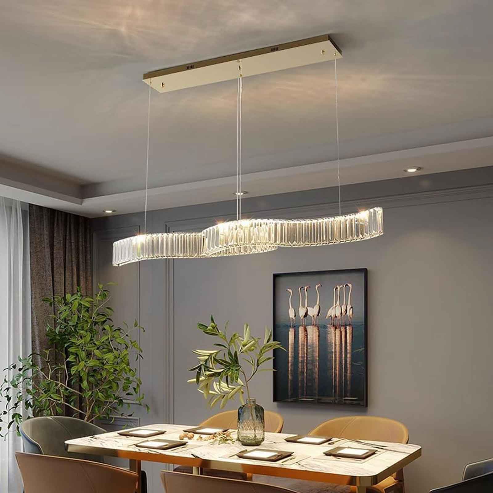 ISCBAFYX Lámpara Colgante de Cristal K9 de Lujo posmoderno para Comedor, Bar, candelabros LED, Bloque Creativo, lámpara Colgante Personalizada para el hogar, iluminación de vestidor de balcón de