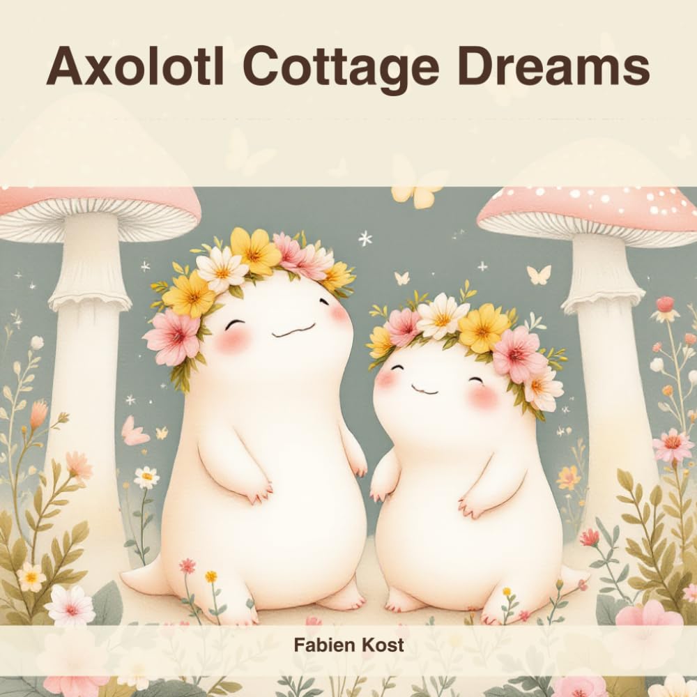 Axolotl Cottage Dreams: A Bold & Easy Coloring Book for Axolotl & Cottagecore Lovers
