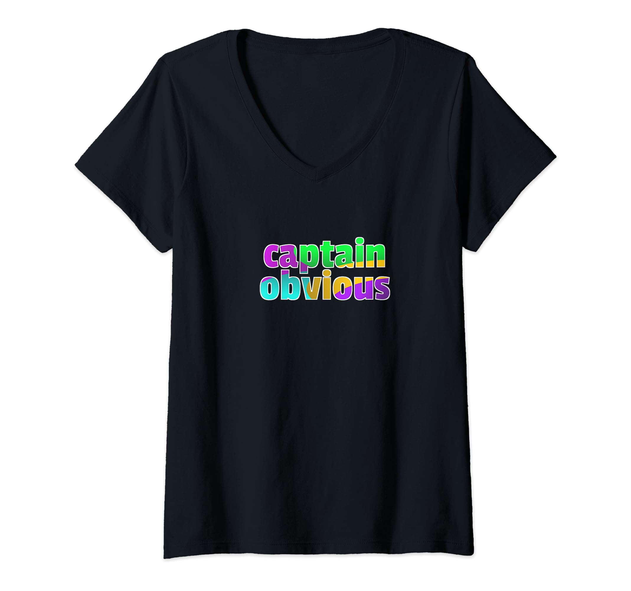 Womens Captain Obvious V-Neck T-Shirt