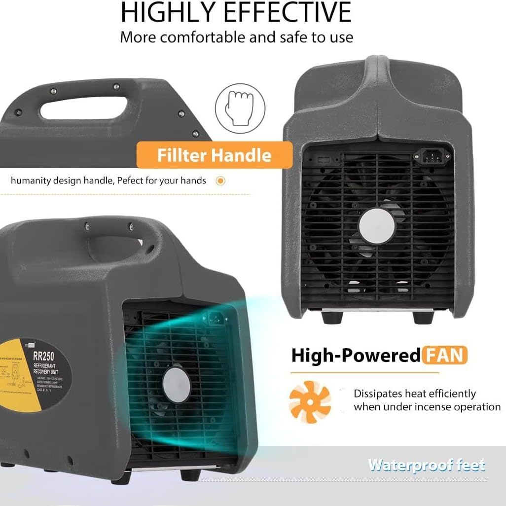 Máquina portátil de recuperación de refrigerante 1hp/3/4 H -P - Máquina de recuperación de CA120V HVAC para refrigerante líquido