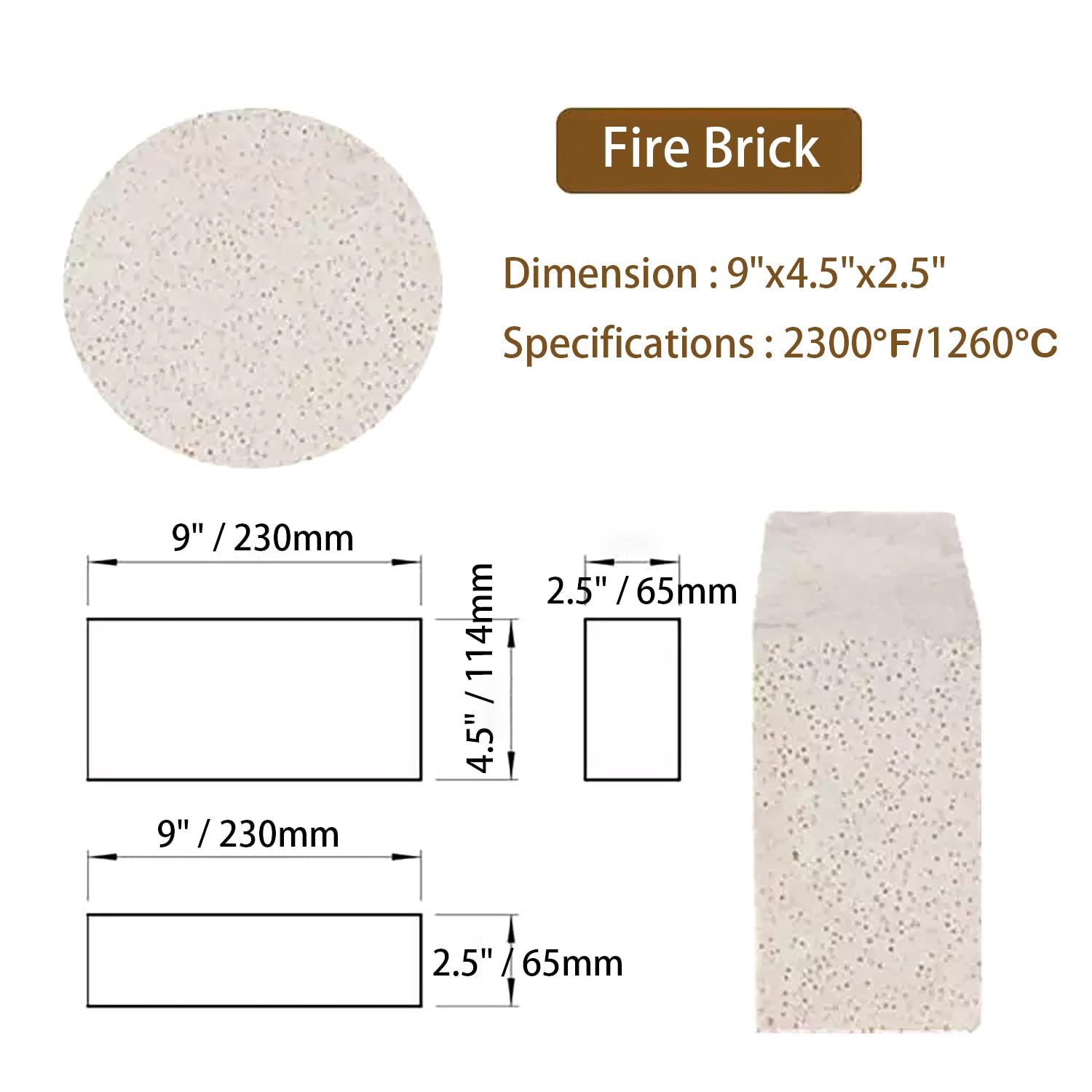 16 Stück Isolierende Schamottsteine 22,9x11,4x6,6 Cm – Für Holzöfen, Pizzaöfen, Schmieden, Bis 1000°C