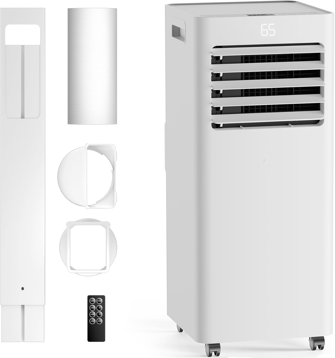 Portable Air Conditioners 8,000 BTU Air Conditioner Portable for Room up to 450 Sq.Ft. Portable AC Unit with Remote Control 4 Modes Dehumidifier Window Mount Exhaust Kit (YN-8K/07F)