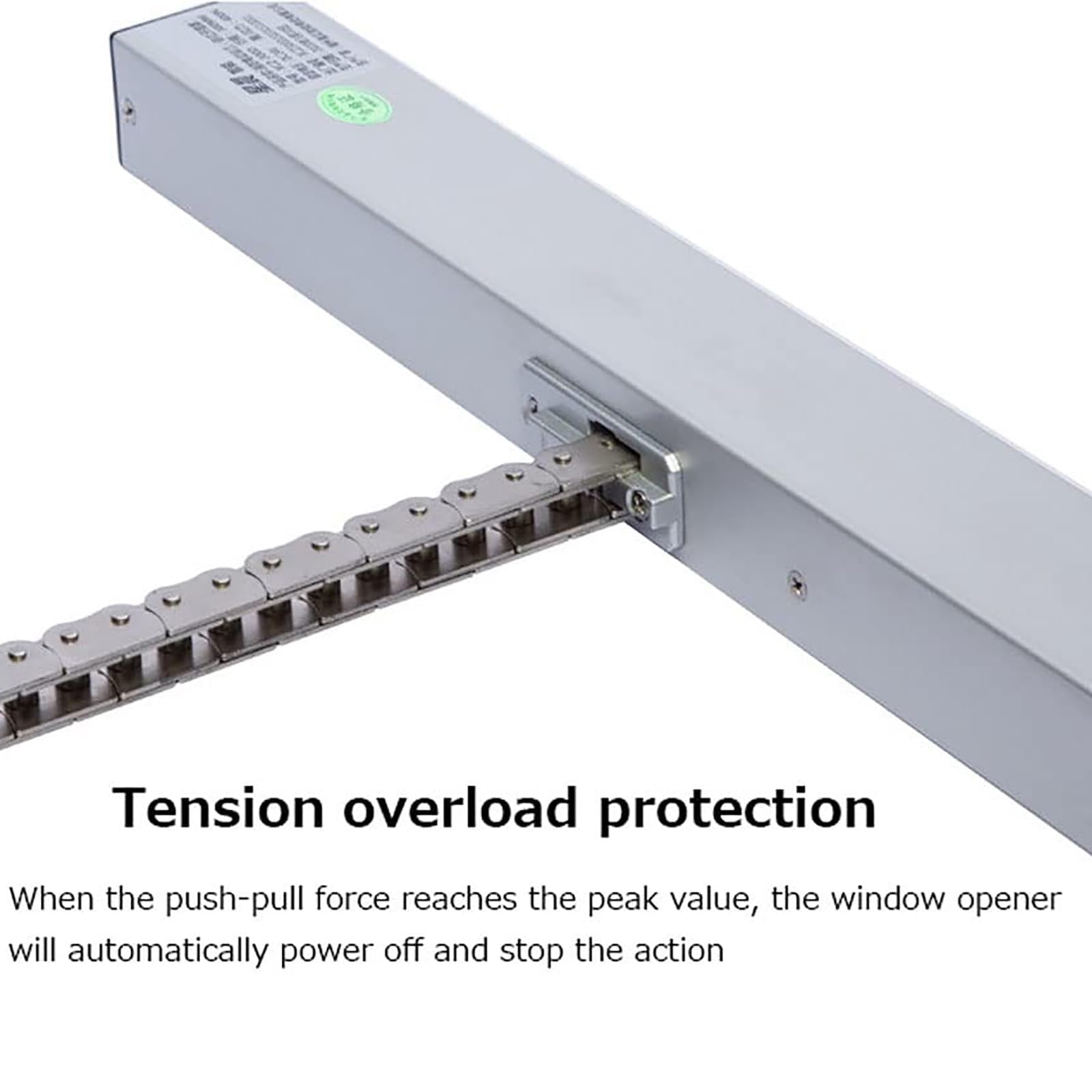Abridor de Ventanas automático (300-1000 mm), con Interruptor de Pared y Control Remoto, diseño de Doble Cadena, protección IP32, bajo Nivel de Ruido, para Ventanas abatibles, 700 mm