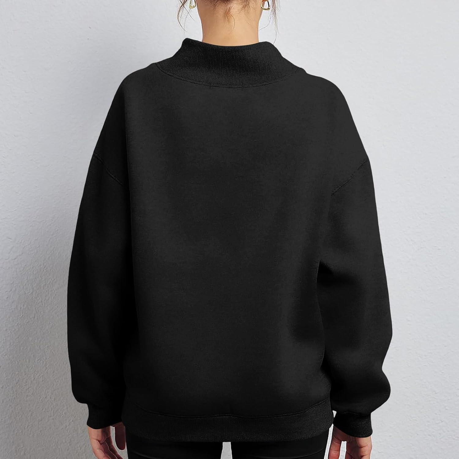 Mock Neck Sweatshirt Womens Fall Oversized Turtleneck Pullover Slouchy Fleece Long Sleeve Sweater Tops Preppy Outfits - Image 5