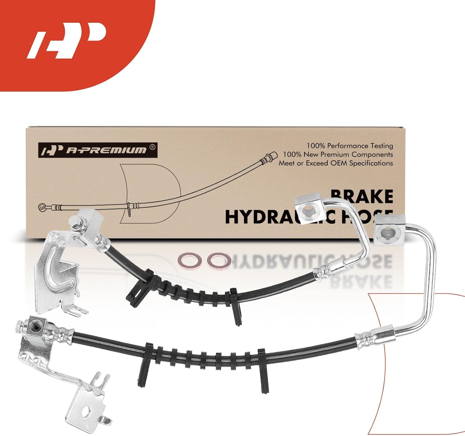 A-Premium Rear Outer Brake Hydraulic Hose Compatible with Dodge, Chrysler and Volkswagen Models - Grand Caravan 2008-2011, Town & Country 2008-2011, Routan 2009-2011 - Replace# 4721975AA(Pack of 2）