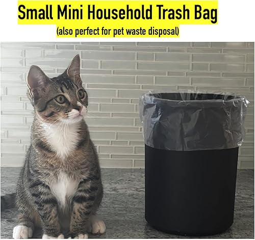 Miniatura 3 de Bolsas de basura pequeñas de 1.2 galones, 240 bolsas de basura pequeñas transparentes para baño, bolsas de basura de 1 galón, 240 unidades