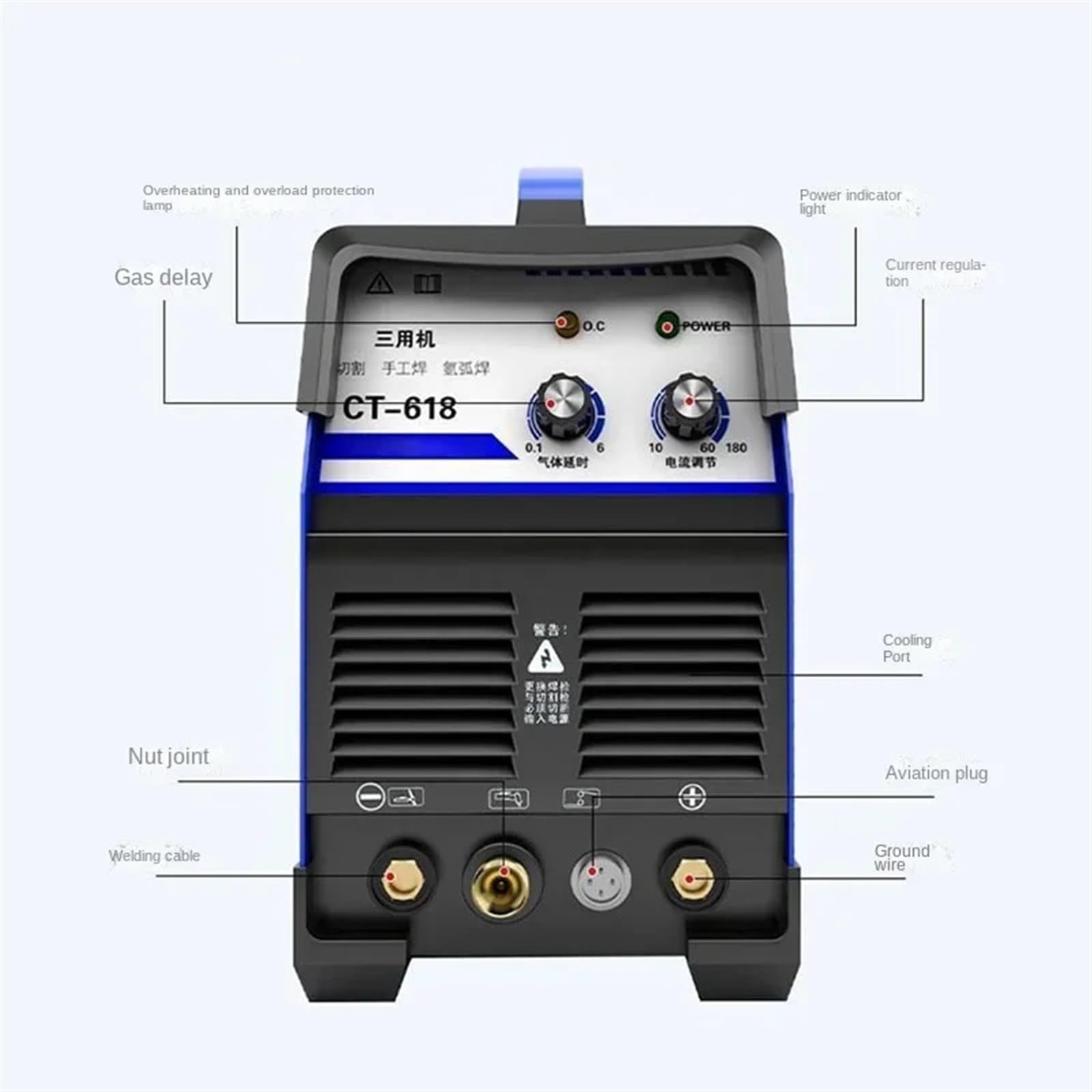 Cortador Plasma, Máquina de soldadura eléctrica multifuncional de tres usos CT618 3 en 1, máquina de soldadura en arco de argón, cortadora por Plasma 220