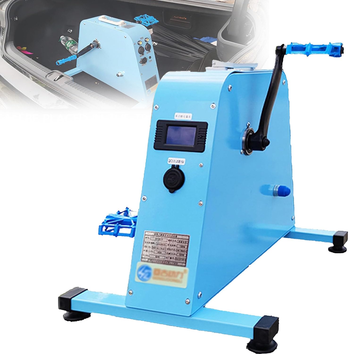 Generator pedałów, zasilany przez człowieka, wyjście USB QC3.0/DC 48 V, super jasne światło, wyświetlacz ekranu na kemping, awaryjne