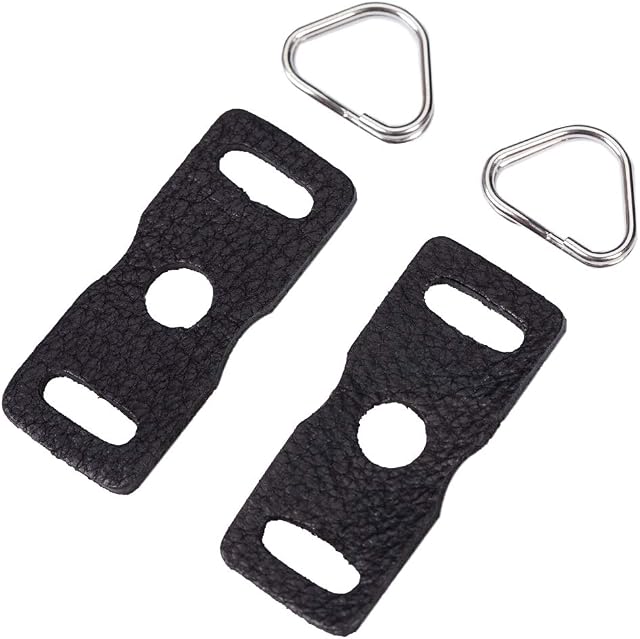 VKO Leather Protector Cover Pad Lug Ring Camera Strap Triangle Split Ring Hook Compatible with Canon Nikon Sony DSLR SLR Rangefinder Mirrorless Camera W/Round Eyelet