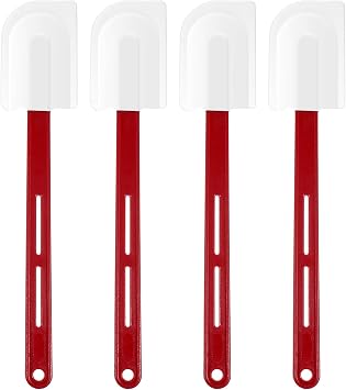 4 Pcs 14 Inch Silicone Spatulas High Temp, 500F Heat Resistant Commercial Silicone Spatula Heavy Duty Scraper Rubber Spatulas with Long Handle for Kitchen Cook Baking Mixing, Dishwasher Safe