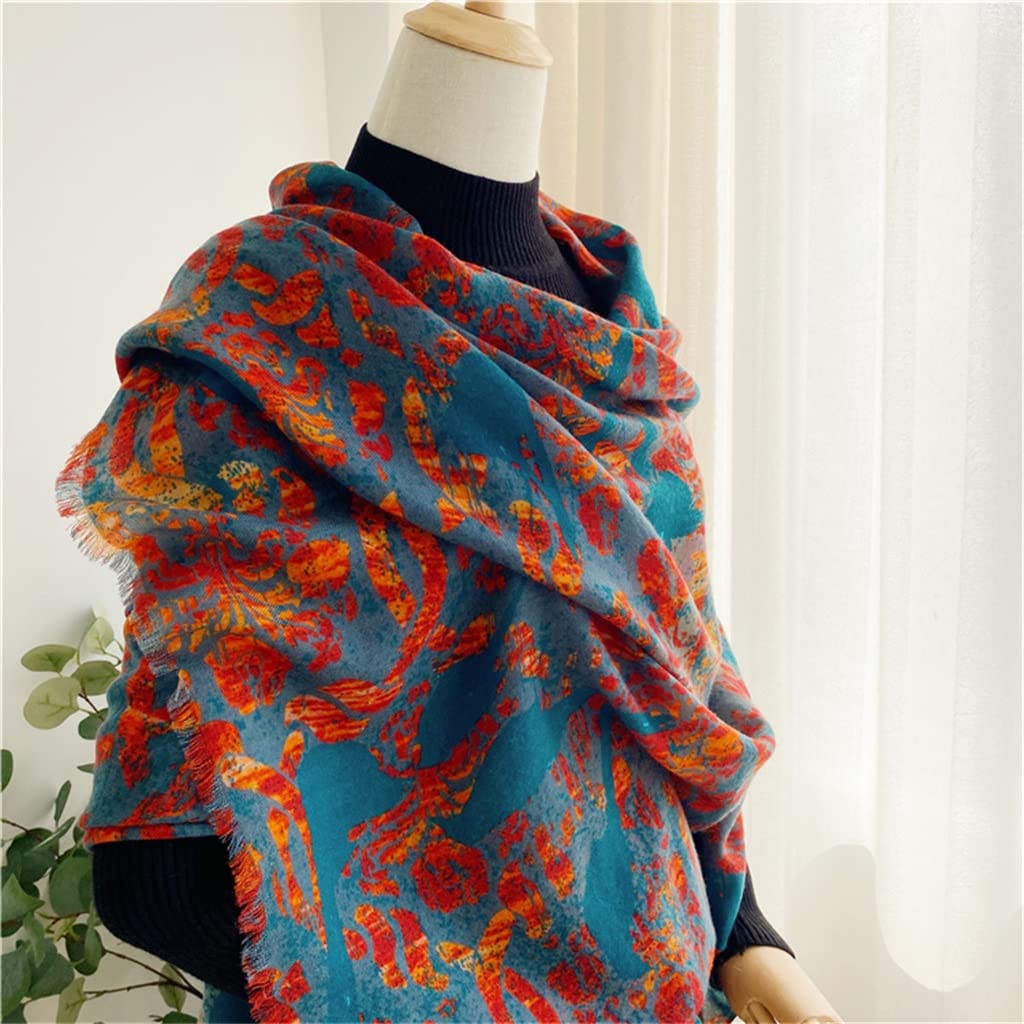 Poncho Mujer CLELLA Cachemira Bufanda De Mujer Mujer Invierno Bufandas Soft And Breathable Skin Friendly Cálido Bufandas Y Chales Casual Pañuelos Suave Grandes Bufanda (Azul Chal Invierno Mujer