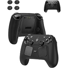 for Valve steam Controller2026 Silicone Grip Case+Thumb Grips*4,Soft Skin Silicone Joystick Caps Full Protective Case Cover with Valve steam Controller2026-Black