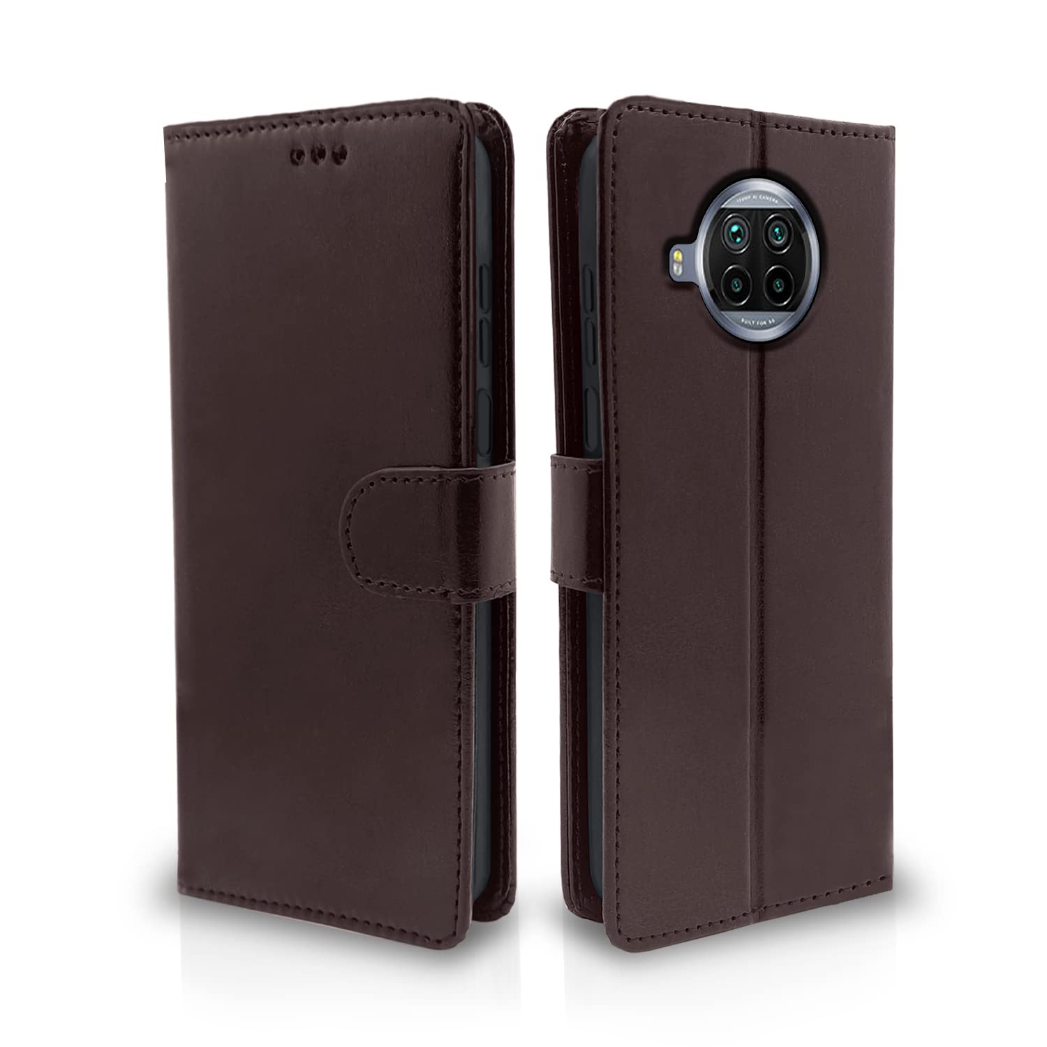 Pikkme Mi 10i Flip Case Leather Finish | Inside TPU with Card Pockets | Wallet Stand and Shock Proof | Magnetic Closing | Complete Protection Flip Cover for Mi 10i (Coffee) (B0BF9PH8LR) Amazon Price History, Amazon Price Tracker